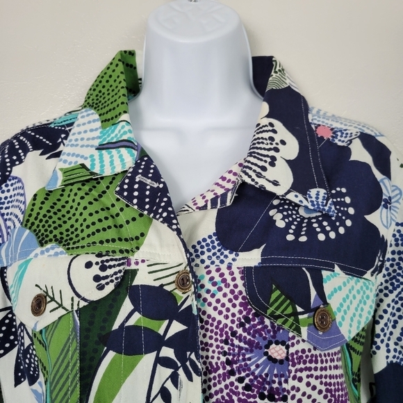 BFA Classics Vtg Floral Shacket Button Front Top M - Picture 2 of 6